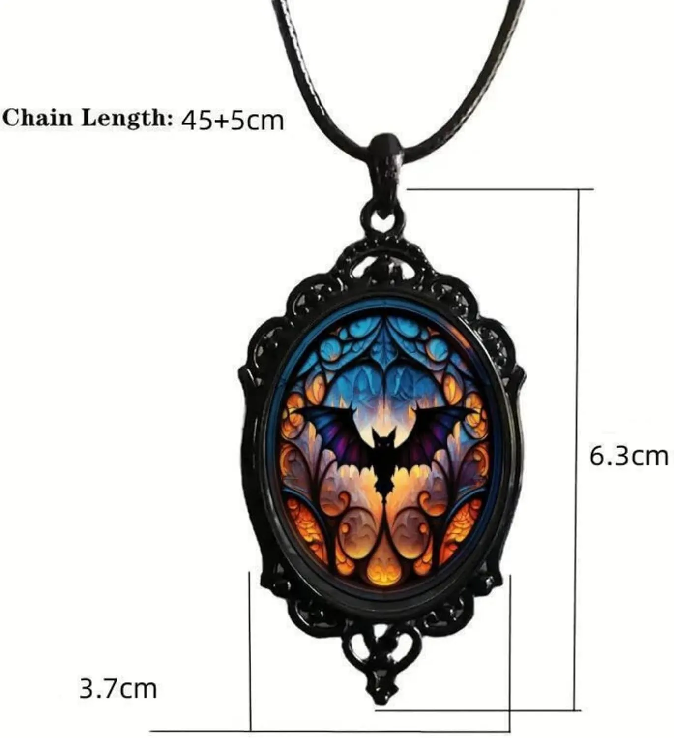 Gothic Earrings Necklaces Set for Women,Vintage Crystal Glass Necklace Punk Style Crow Bat Witch Necklace Earring Mysterious Witch Halloween Jewelry
