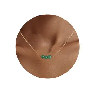 Green Jade Necklace Valentine's Day Gifts for Women Dainty Gold Necklace Crystal Jewelry Beaded Necklaces Handmade Green Necklace As Gifts For Women/Girls