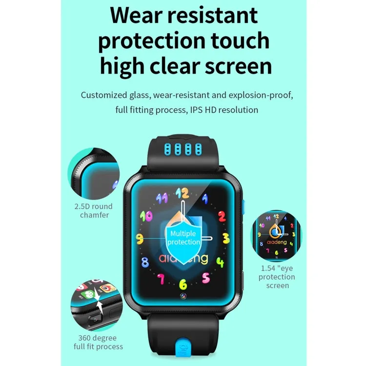 H1 1.54 inch Full-fit Screen Dual Cameras Smart Phone Watch, Support SIM Card / GPS Tracking / Real-time Trajectory / Temperature Monitoring(Black Grey)