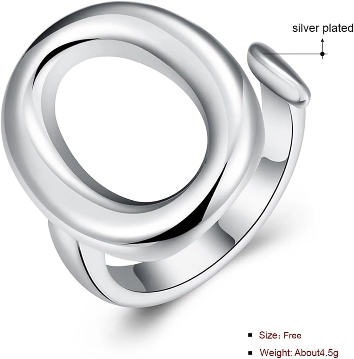 Handmade Rings 925 Sterling Silver Statement Rings Adjustable Chunky Stacking Band Ring for Women