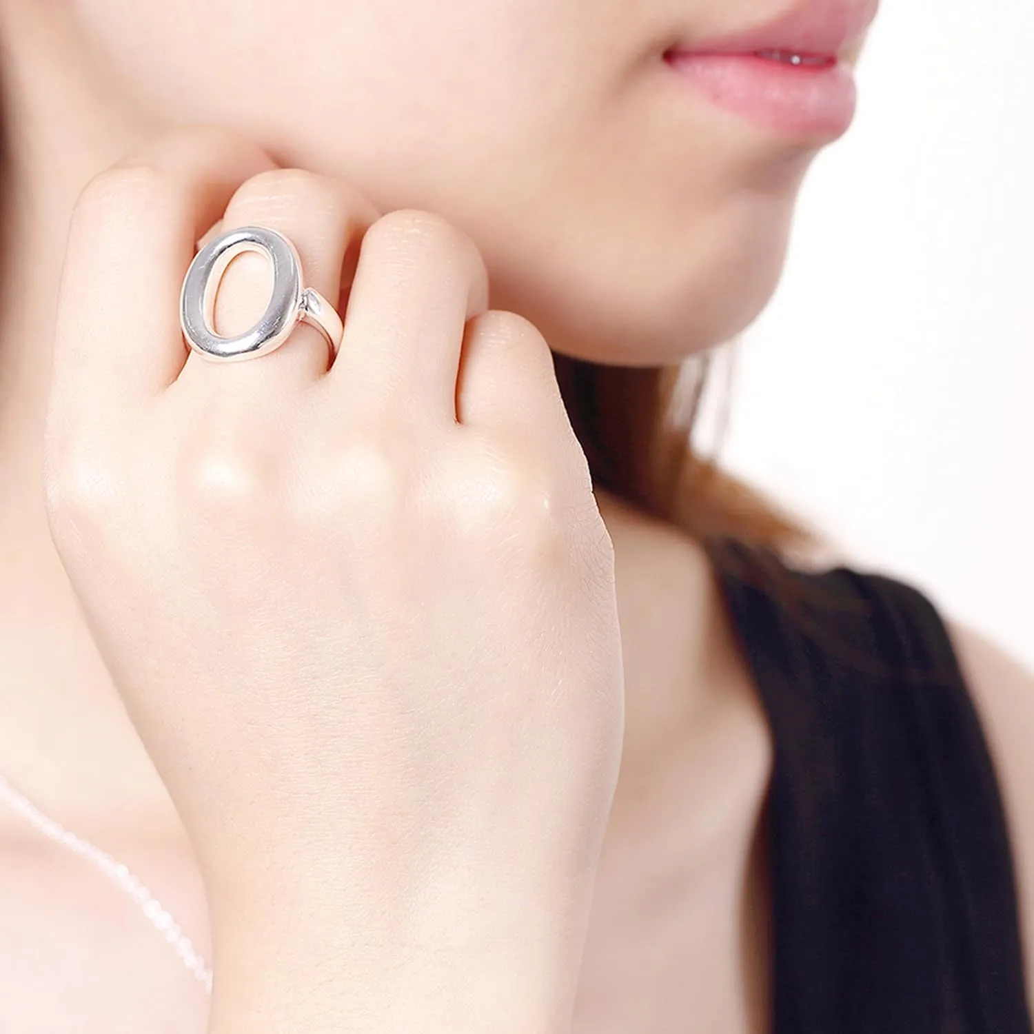 Handmade Rings 925 Sterling Silver Statement Rings Adjustable Chunky Stacking Band Ring for Women