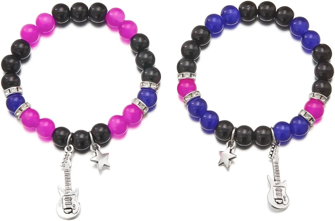 Harlermoon Friendship Bracelets for Women Men, Distance Bracelet Cosplay Costume Accessories Couple Relationship Bracelet Pinky Promise Distance Matching Bracelet for 2 Christmas Bracelets Jewelry Gifts for BFF