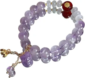 Healing Bracelet Amethyst Bracelet,Natural Crystal Bracelet Box,Healing Prayers Crystal Bracelet for Women Anxiety Stress