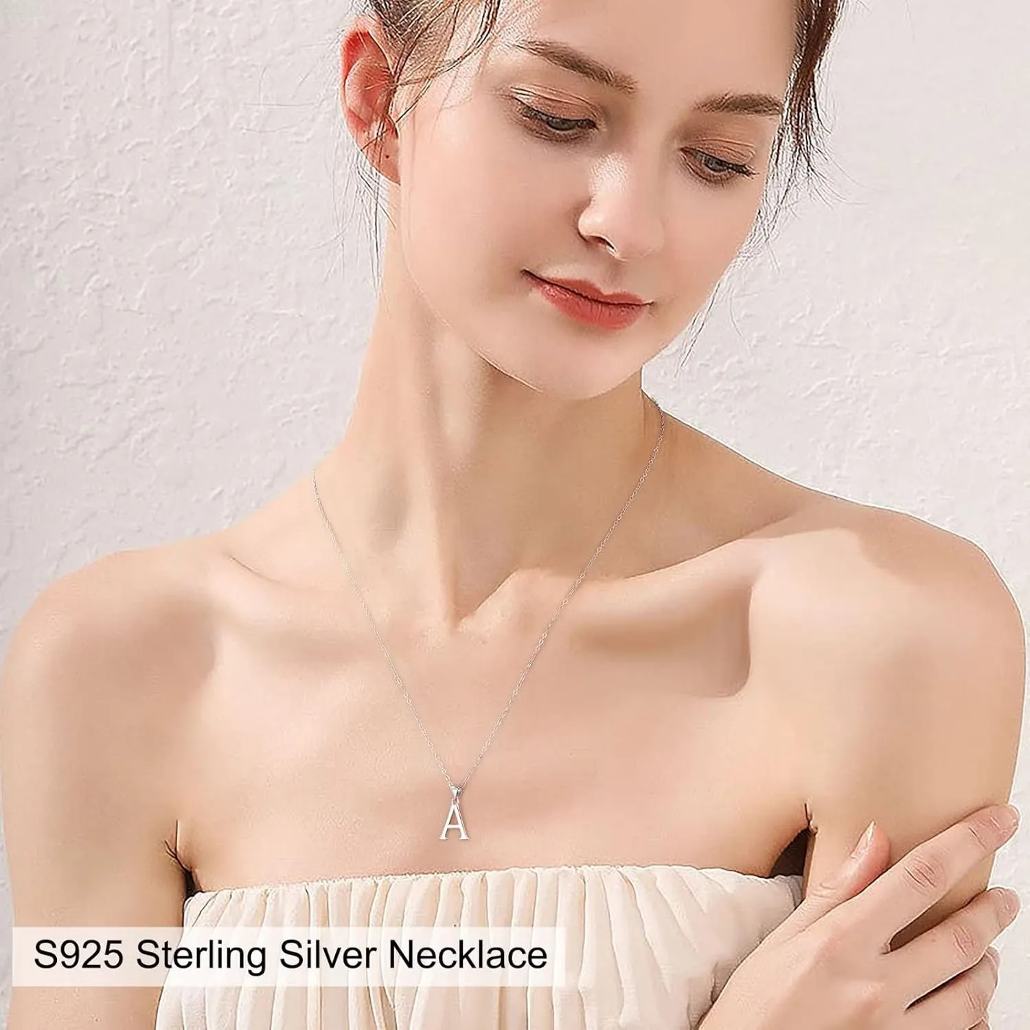 Hidepoo S925 Sterling Silver Initial Necklaces for Girls Women, Dainty Sterling Silver Initial Necklace for Women Girls Jewelry Birthday Gifts for Women Girls