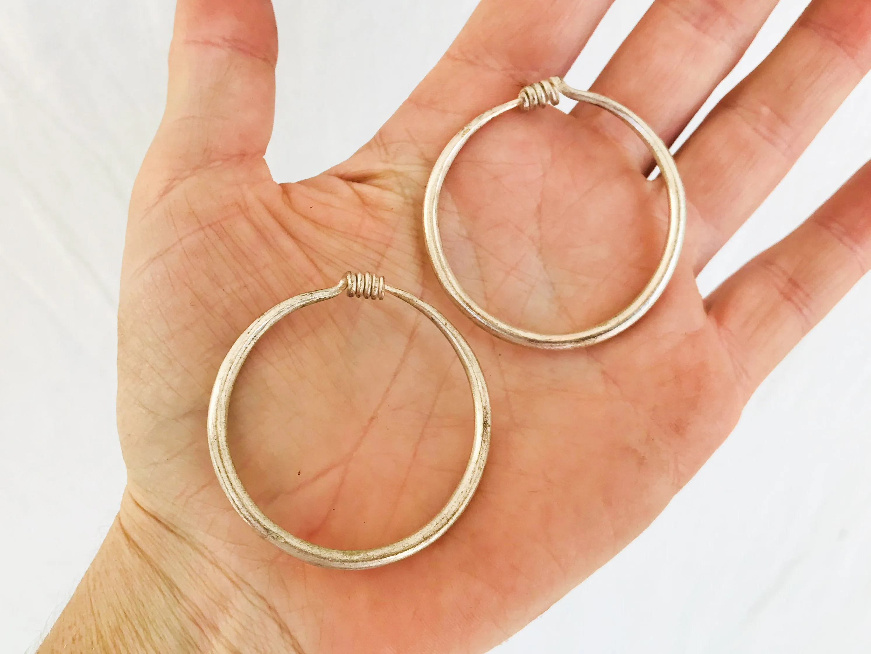 Hmong Tribal Hoop Earrings.Northern Vietnam. Gauged Earrings.