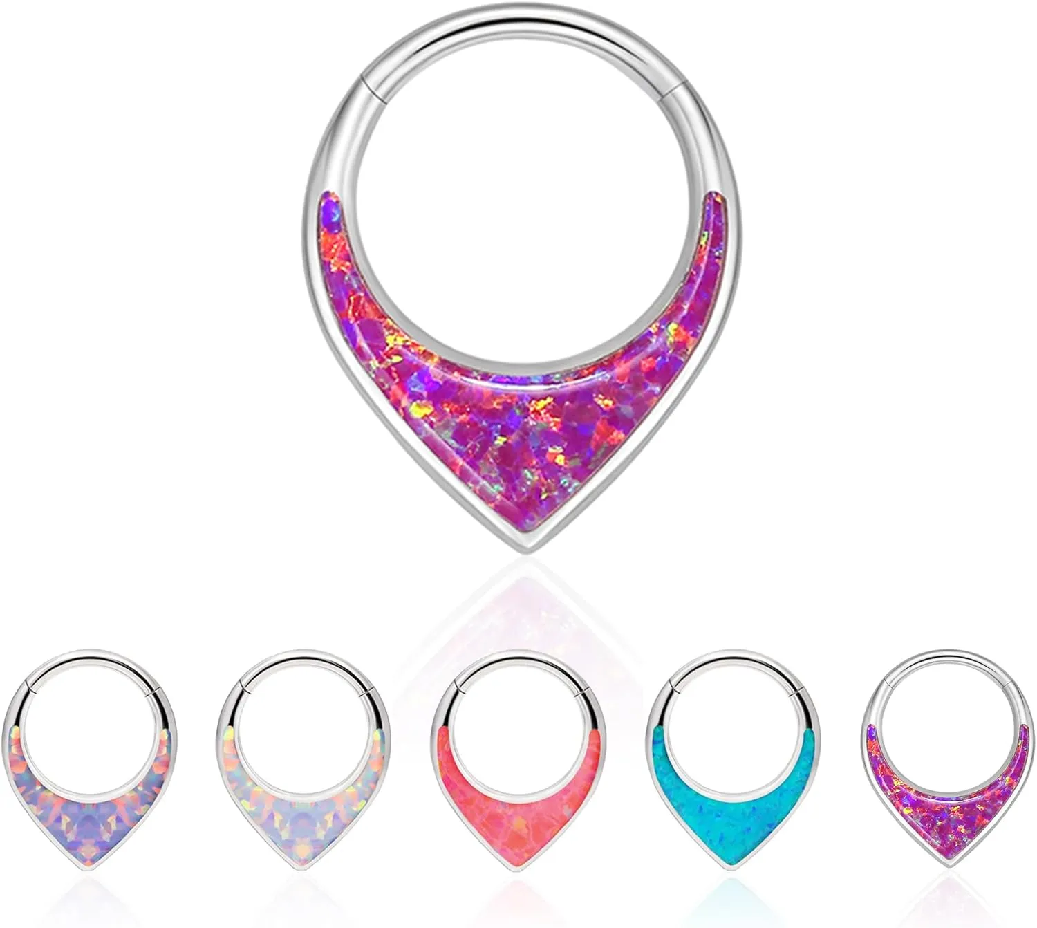 Hypoallergenic Nose Piercing Rings Collection: 316L Surgical Steel Hoop Earrings for Septum, Cartilage, Hinged Helix, Rook, Conch, Tragus, Lip