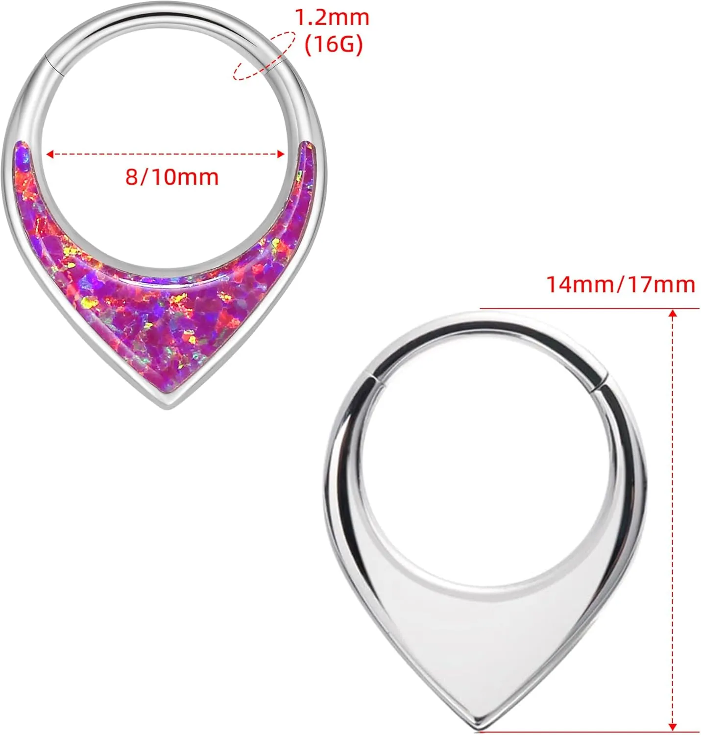 Hypoallergenic Nose Piercing Rings Collection: 316L Surgical Steel Hoop Earrings for Septum, Cartilage, Hinged Helix, Rook, Conch, Tragus, Lip