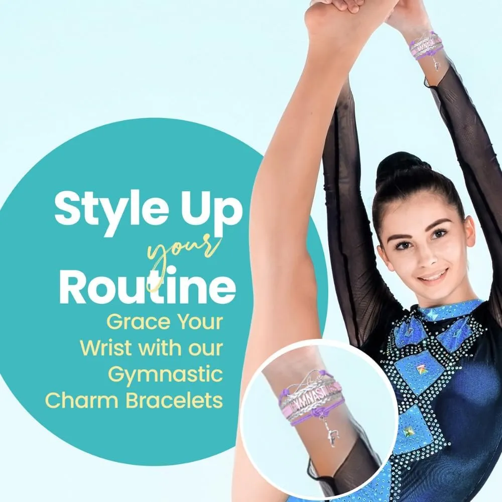 Infinity Collection Gymnastics Bracelets For Girls- Adjustable Charm Bracelet Gymnastic Charm. Gymnastics Bracelet Gifts for Gymnasts, Teams & Coaches.