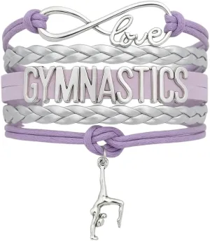 Infinity Collection Gymnastics Bracelets For Girls- Adjustable Charm Bracelet Gymnastic Charm. Gymnastics Bracelet Gifts for Gymnasts, Teams & Coaches.
