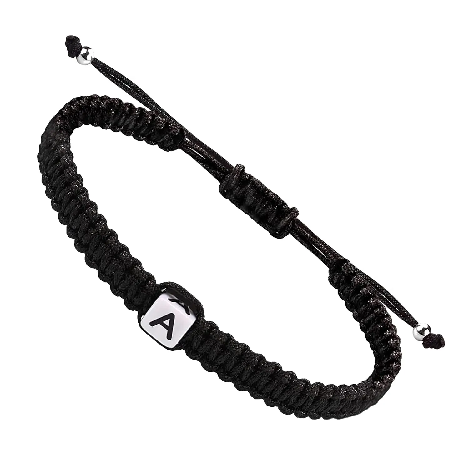 Initial Bracelets for Couples Women Men Initial Charm Handmade Rope Braided Letter Bracelet for Teen Girls Boys Adjustable Jewelry Christmas Gifts for Him Her (A)