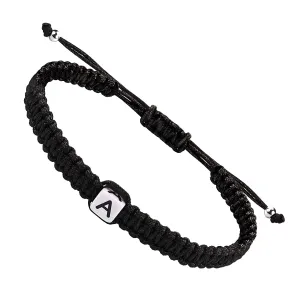 Initial Bracelets for Couples Women Men Initial Charm Handmade Rope Braided Letter Bracelet for Teen Girls Boys Adjustable Jewelry Christmas Gifts for Him Her (A)