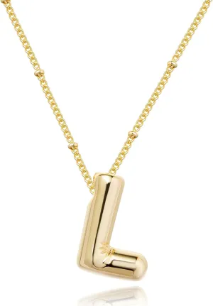 Initial Necklaces for Women,Trendy Gold Letter Necklace Dainty Gold Letter Necklace Chunky Initial Pendant Charm Custom Name Jewelry for Women Gifts