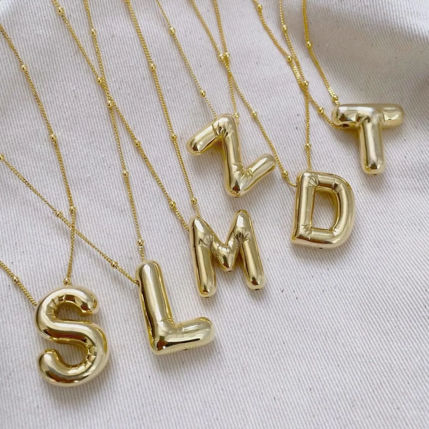 Initial Necklaces for Women,Trendy Gold Letter Necklace Dainty Gold Letter Necklace Chunky Initial Pendant Charm Custom Name Jewelry for Women Gifts