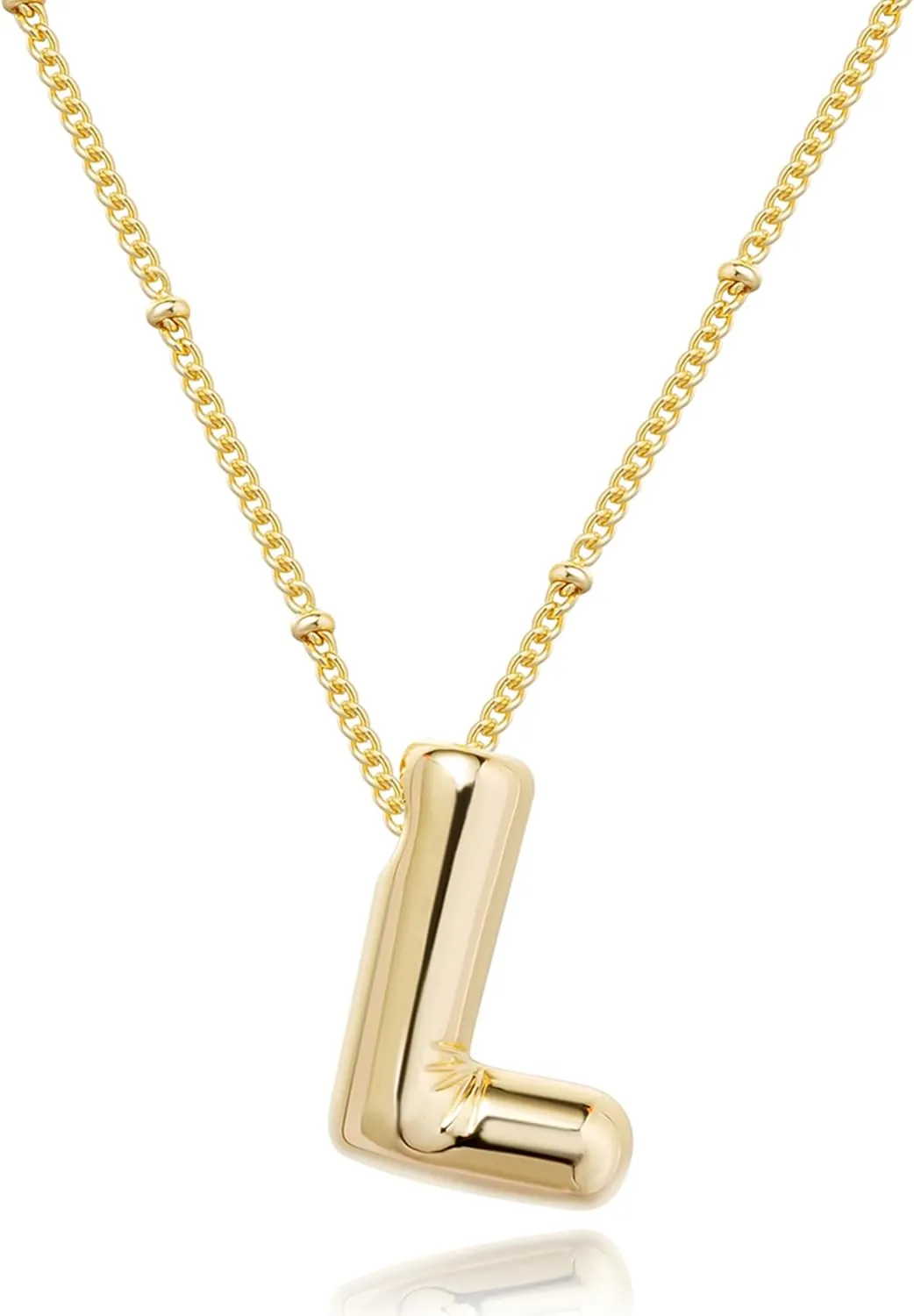 Initial Necklaces for Women,Trendy Gold Letter Necklace Dainty Gold Letter Necklace Chunky Initial Pendant Charm Custom Name Jewelry for Women Gifts