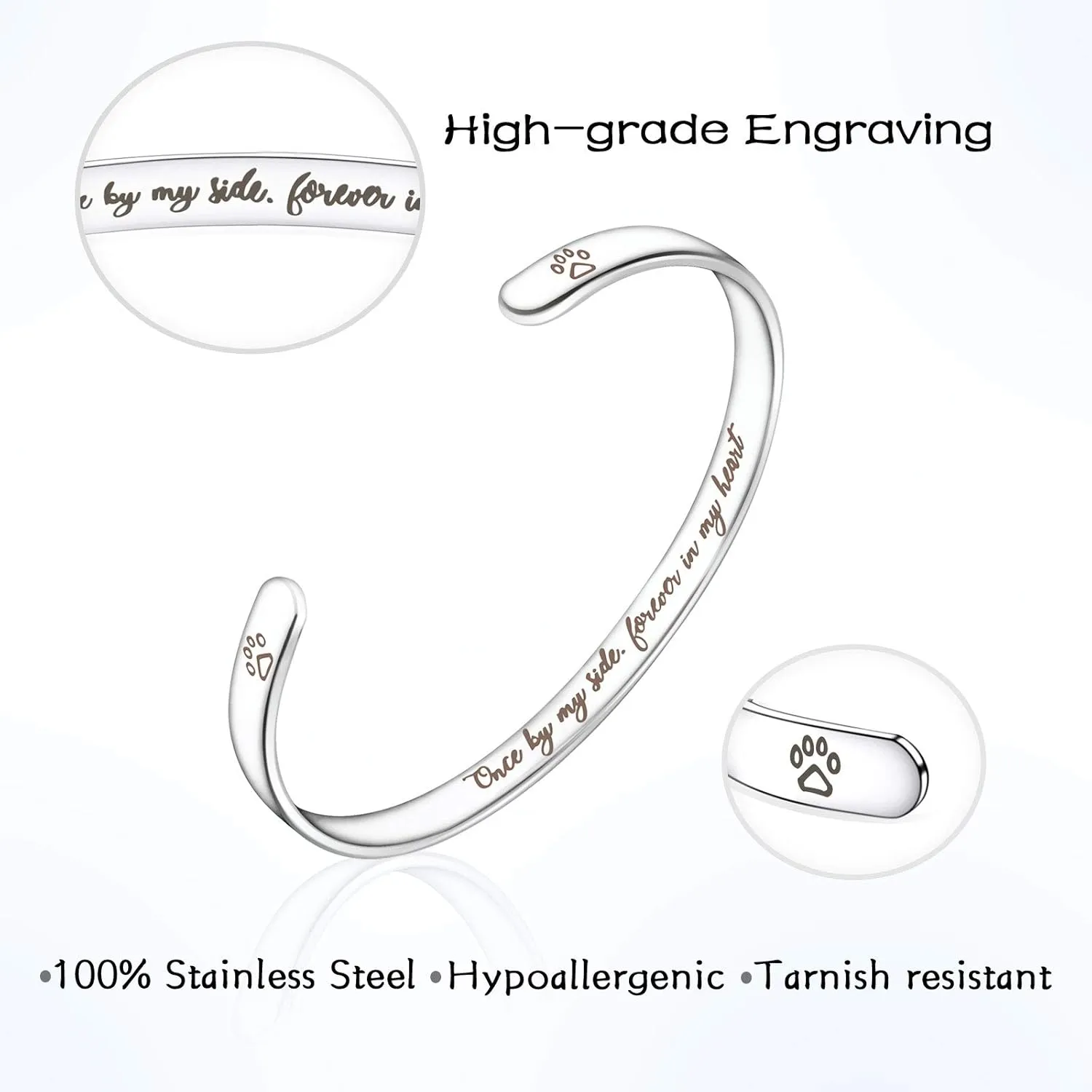 Inspirational Bracelets for Women Girls Stainless Steel Cuff Bracelet - Engraved Personalized Mantra Cuff Bangle C2281