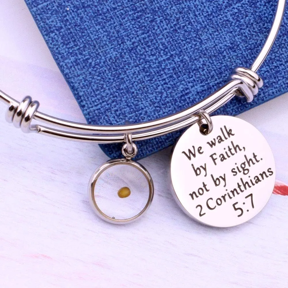 Inspirational Faith Gift Mustard Seed Jewelry Christian Gifts Faith Bracelets for Women Teen-Girls