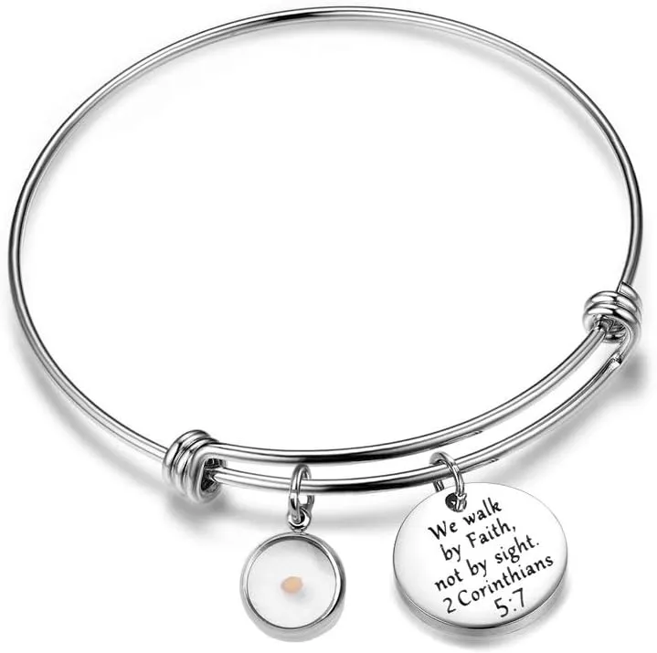 Inspirational Faith Gift Mustard Seed Jewelry Christian Gifts Faith Bracelets for Women Teen-Girls