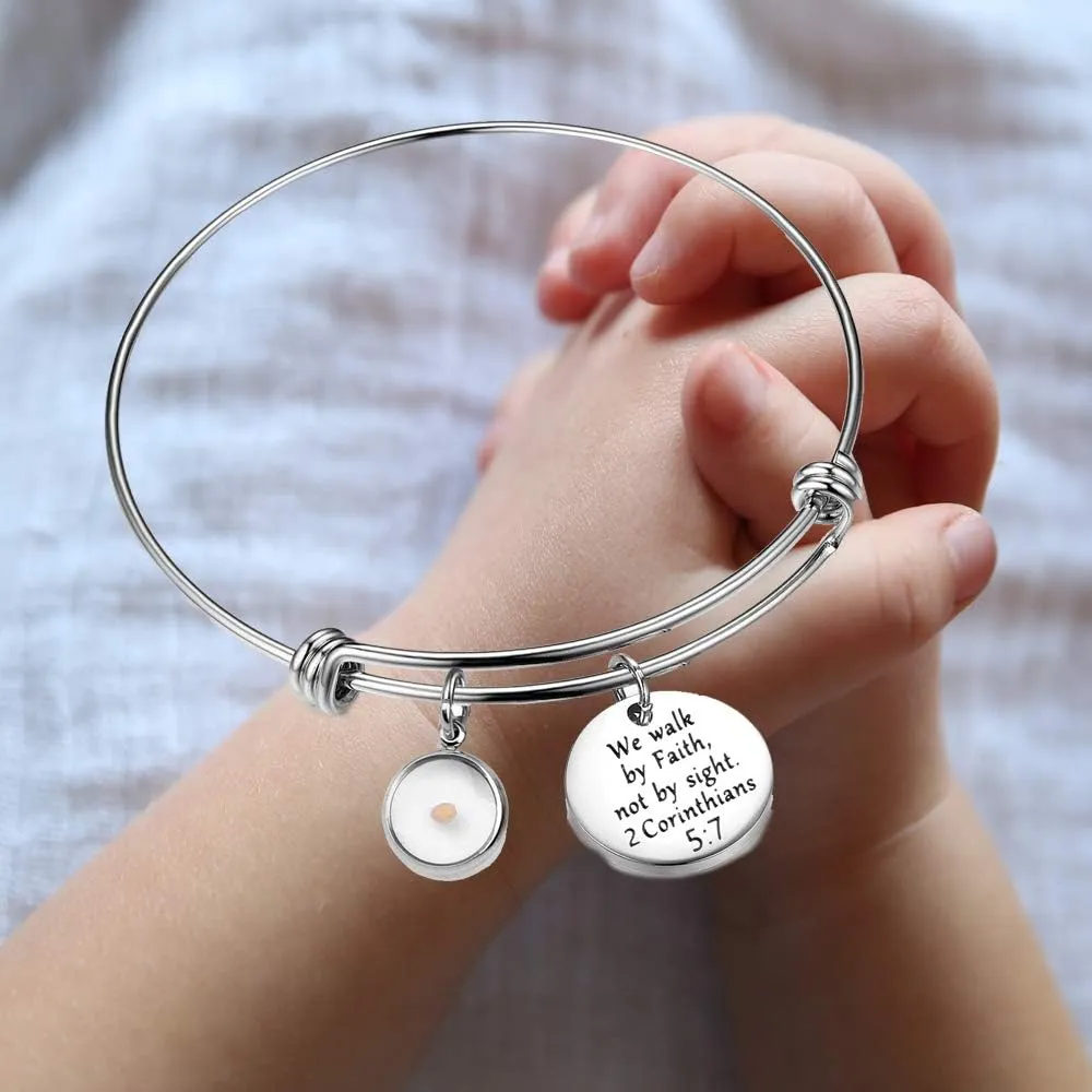 Inspirational Faith Gift Mustard Seed Jewelry Christian Gifts Faith Bracelets for Women Teen-Girls