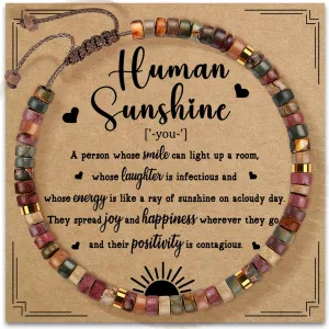 Inspirational Gifts Bracelets for Women Healing Natural Stone Bracelets - Get Well Soon Gifts for Women Best Friends Sister Girls - Life is Tough But So are You Bracelet