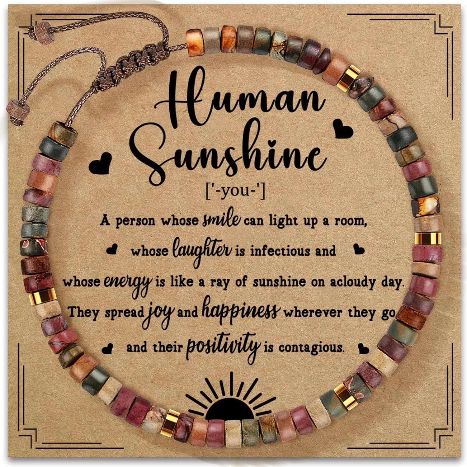 Inspirational Gifts Bracelets for Women Healing Natural Stone Bracelets - Get Well Soon Gifts for Women Best Friends Sister Girls - Life is Tough But So are You Bracelet