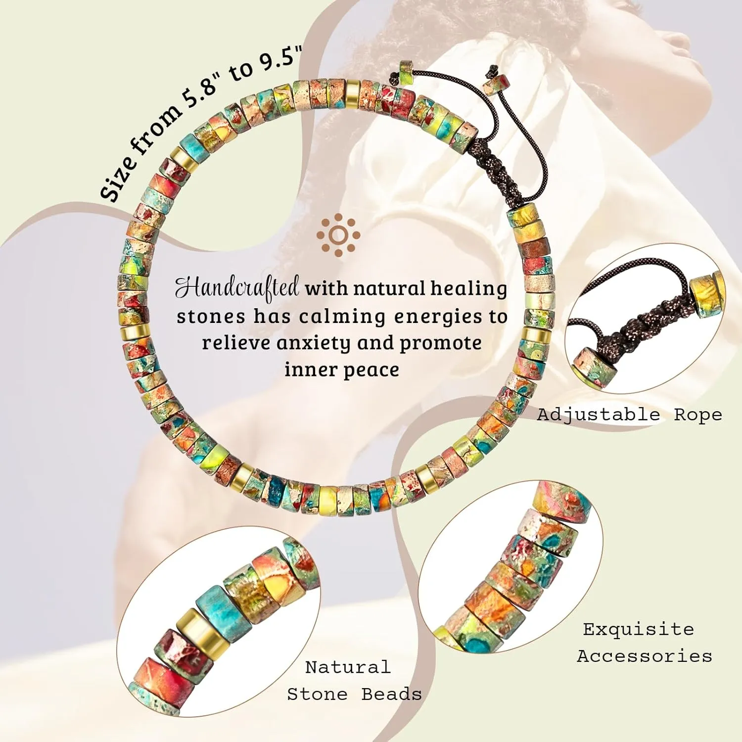 Inspirational Gifts Bracelets for Women Healing Natural Stone Bracelets - Get Well Soon Gifts for Women Best Friends Sister Girls - Life is Tough But So are You Bracelet