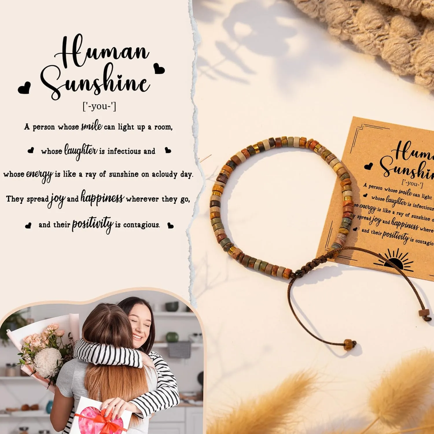 Inspirational Gifts Bracelets for Women Healing Natural Stone Bracelets - Get Well Soon Gifts for Women Best Friends Sister Girls - Life is Tough But So are You Bracelet