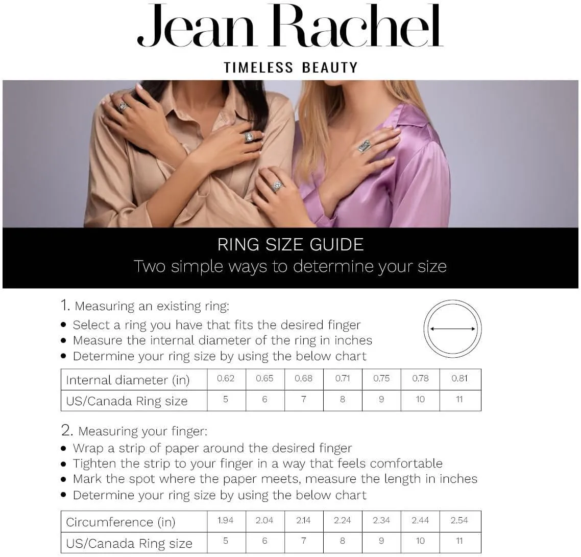 Jean Rachel Jewelry 14K Gold Plated Sterling Silver Ring with 0.13 TCW Cubic Zirconia - Vintage Design Half Eternity Band Hammered Statement Rings for Women - Hypoallergenic,Lead & Nickel Free Jewelry
