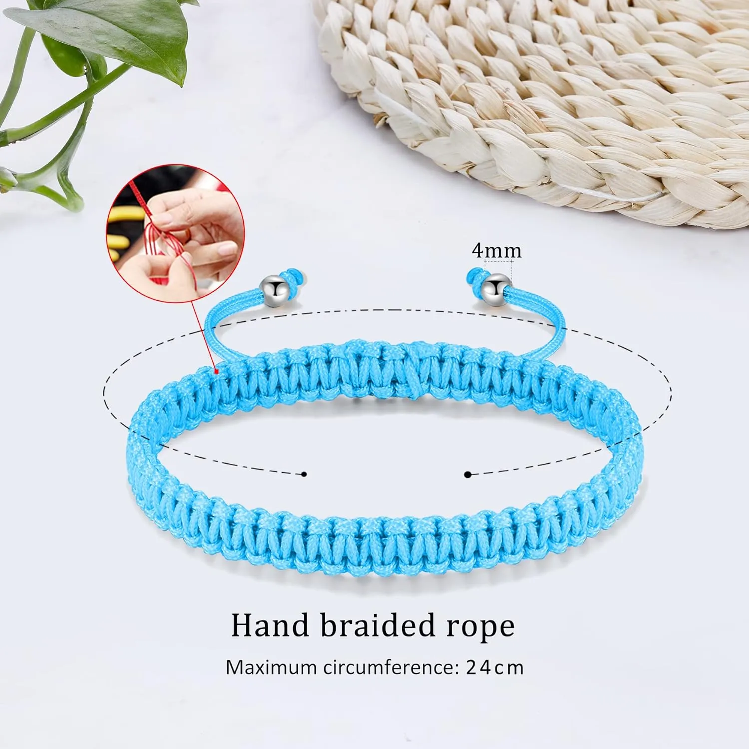 JENDEAR SHINE Braided Rope Bracelet Ladies Men, Birthday Friendship Couple Gifts Handmade Jewelry