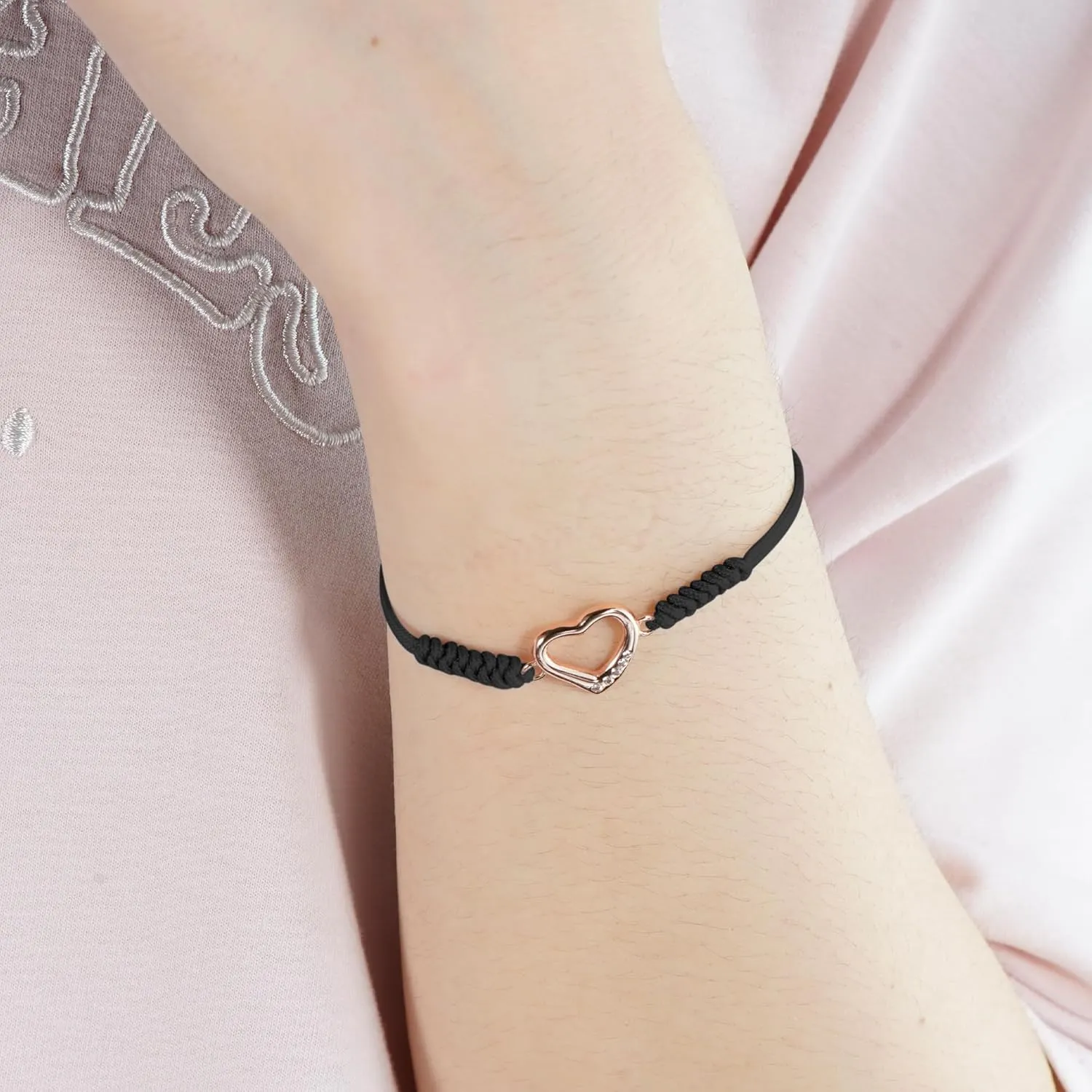 JENDEAR SHINE Rope Bracelet for Women, Hand Braided Rope Chain Adjustable, Birthday Friendship Graduation Gift for Women Girls Sisters Friends