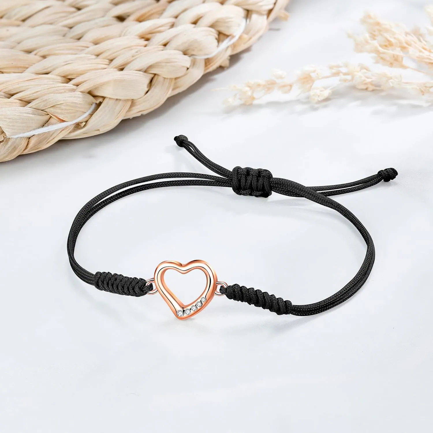 JENDEAR SHINE Rope Bracelet for Women, Hand Braided Rope Chain Adjustable, Birthday Friendship Graduation Gift for Women Girls Sisters Friends
