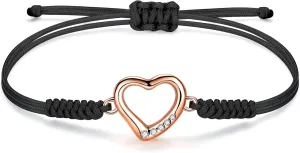 JENDEAR SHINE Rope Bracelet for Women, Hand Braided Rope Chain Adjustable, Birthday Friendship Graduation Gift for Women Girls Sisters Friends
