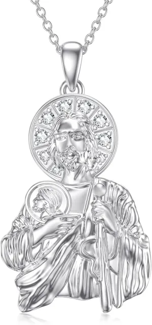 Jesus Necklace 925 Sterling Silver Jesus Necklaces for Women Jesus Pendant With Moissanite Jewelry Gifts for Mom