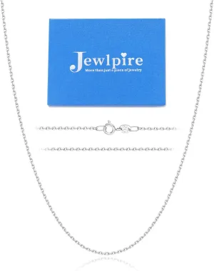 Jewlpire Italian Real 925 Sterling Silver Chain Necklace for Women, 1.2mm Cable Chain Sturdy & Shiny Women's Chains Necklaces 16 18 20 22 24 Inch