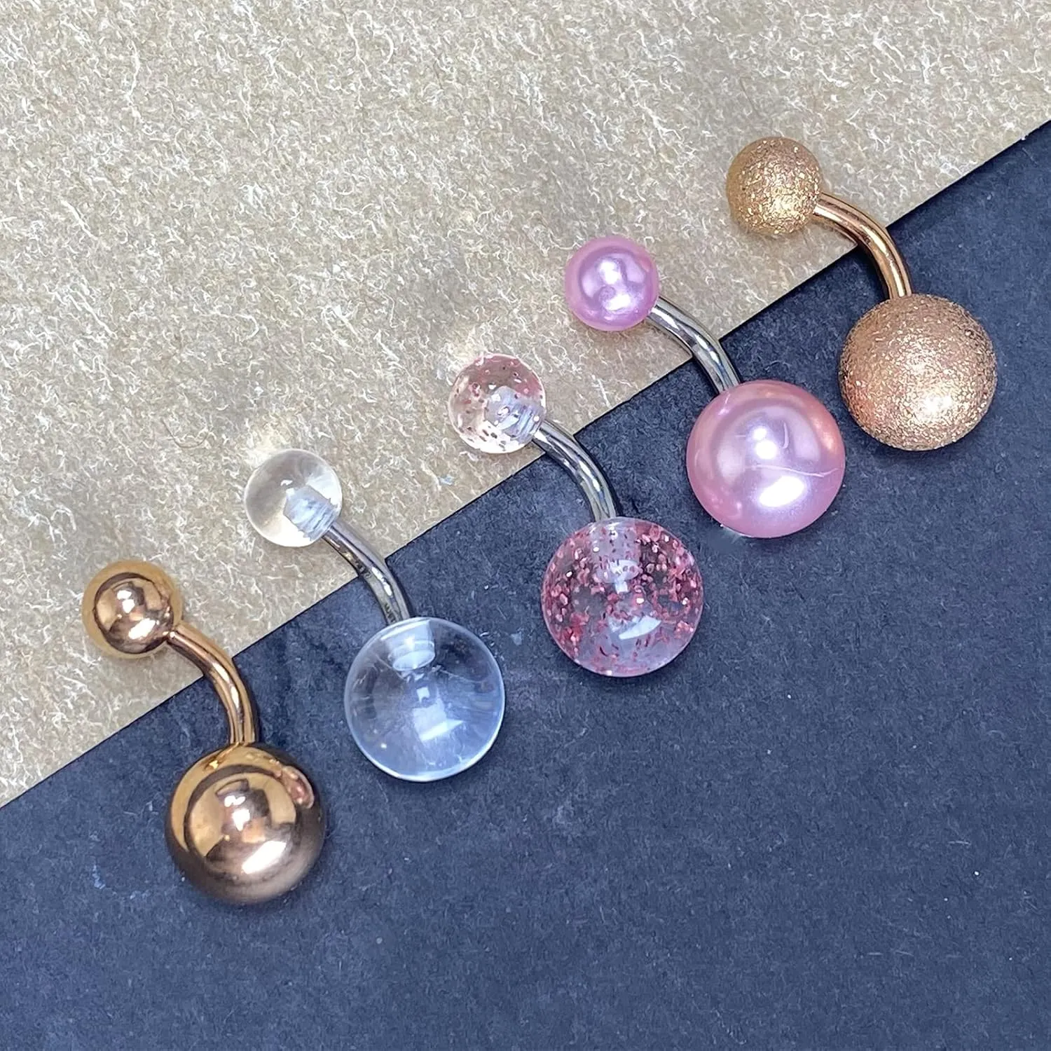 JFORYOU 1/4 Inch Short Belly Button Rings 14G 6mm Stainless Steel Short Belly Navel Button Rings for Women Men