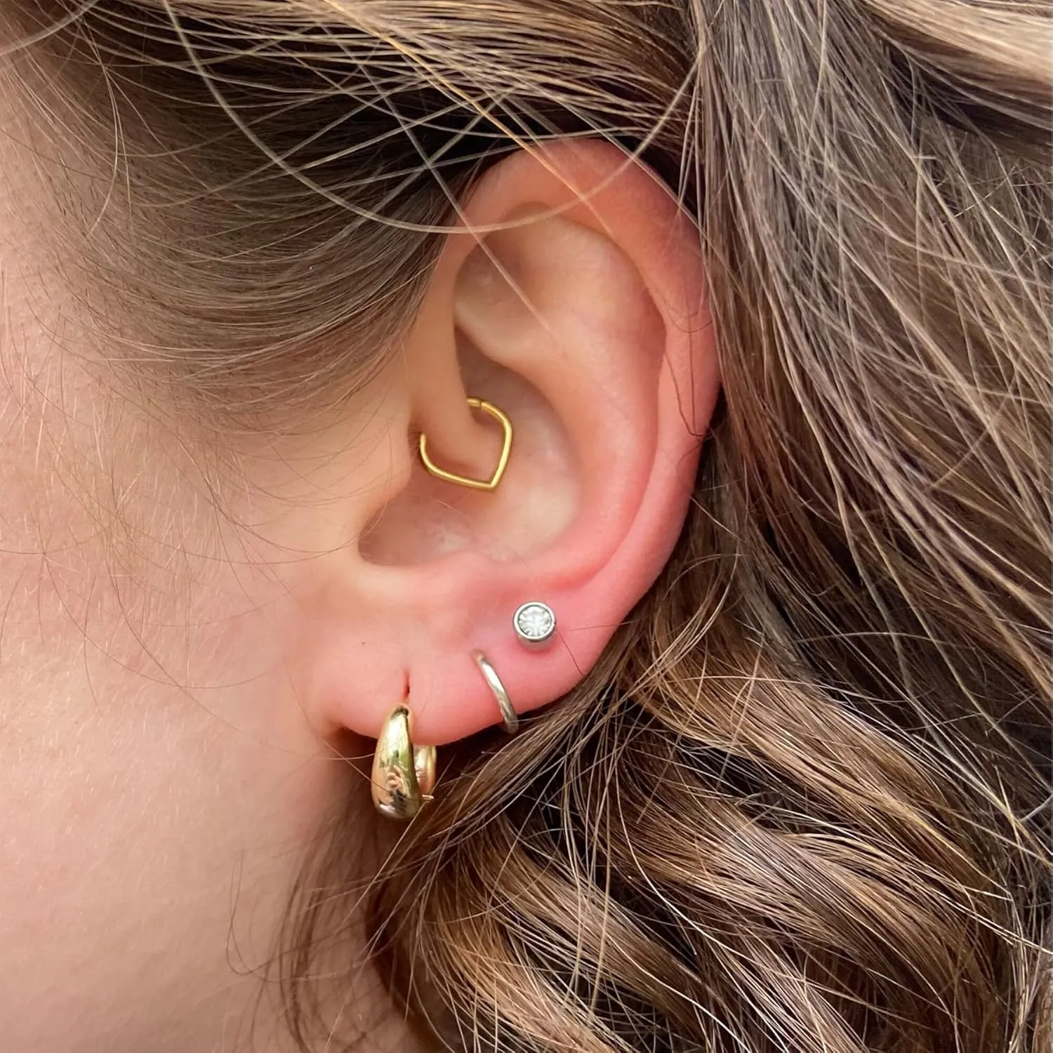 KISSPAT Sterling Silver Chunky Hoop Earrings for Women Hypoallergenic Thick Huggie Earring Wide Hoops Everyday Hoop Earrings