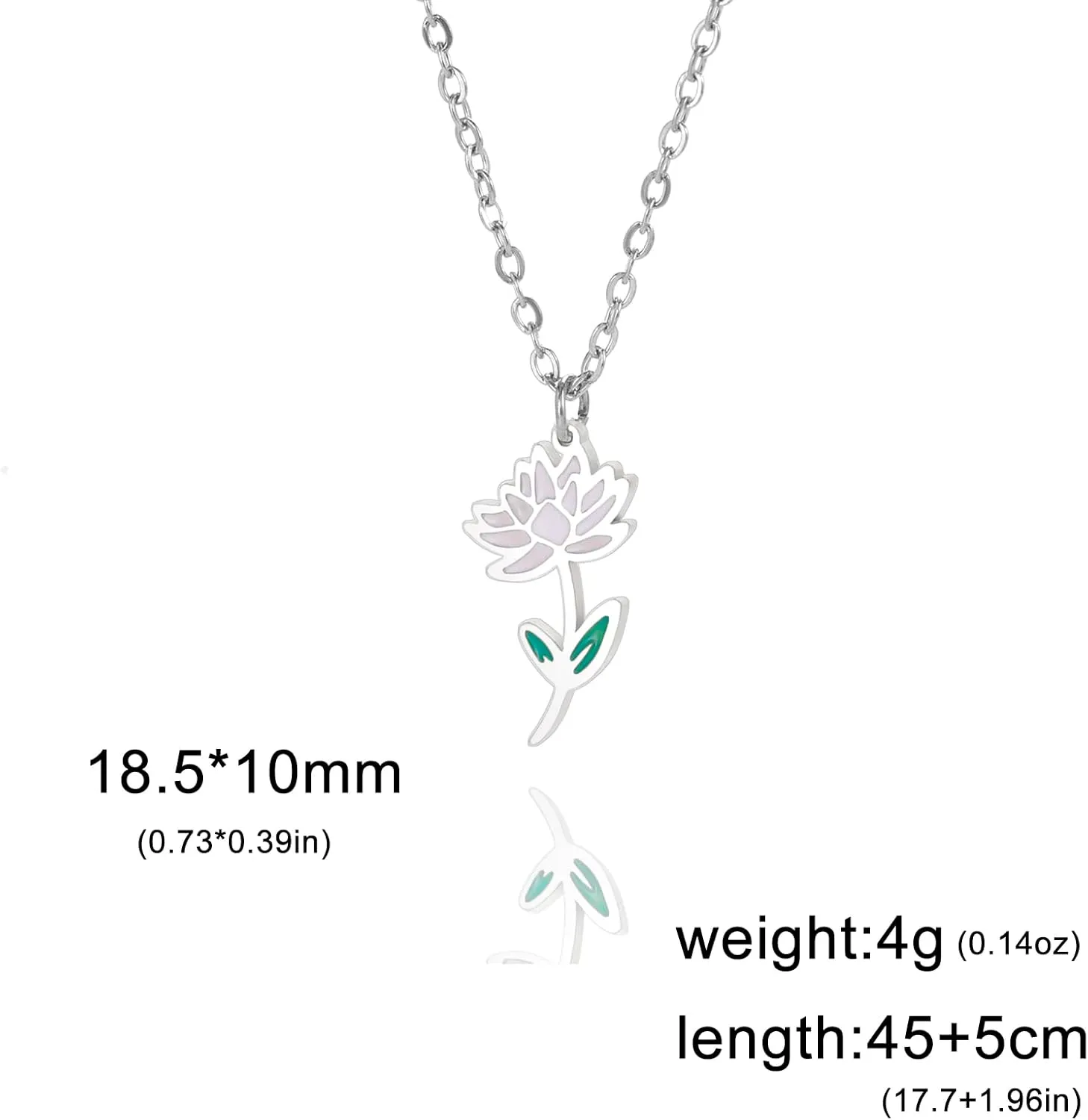 kkjoy Birth Month Flower Necklace Stainless Steel 12 Month Birthday Flower Drip Oil Pendant Necklace Best Friend Necklace Jewellery Gifts for Women