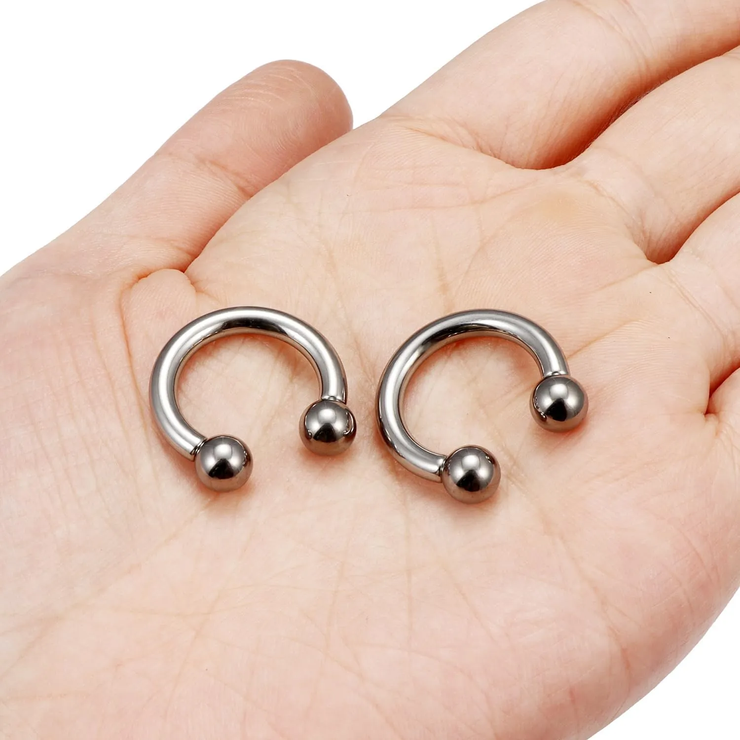 Kridzisw 8G 6G 4G 2G Titanium Septum Ring Gauges Earring Stretching kit Hypoallergenic Lobe Hoop Earring Medical Implant Grade Large Septum Nose Ring Piercing Jewelry for Women Men