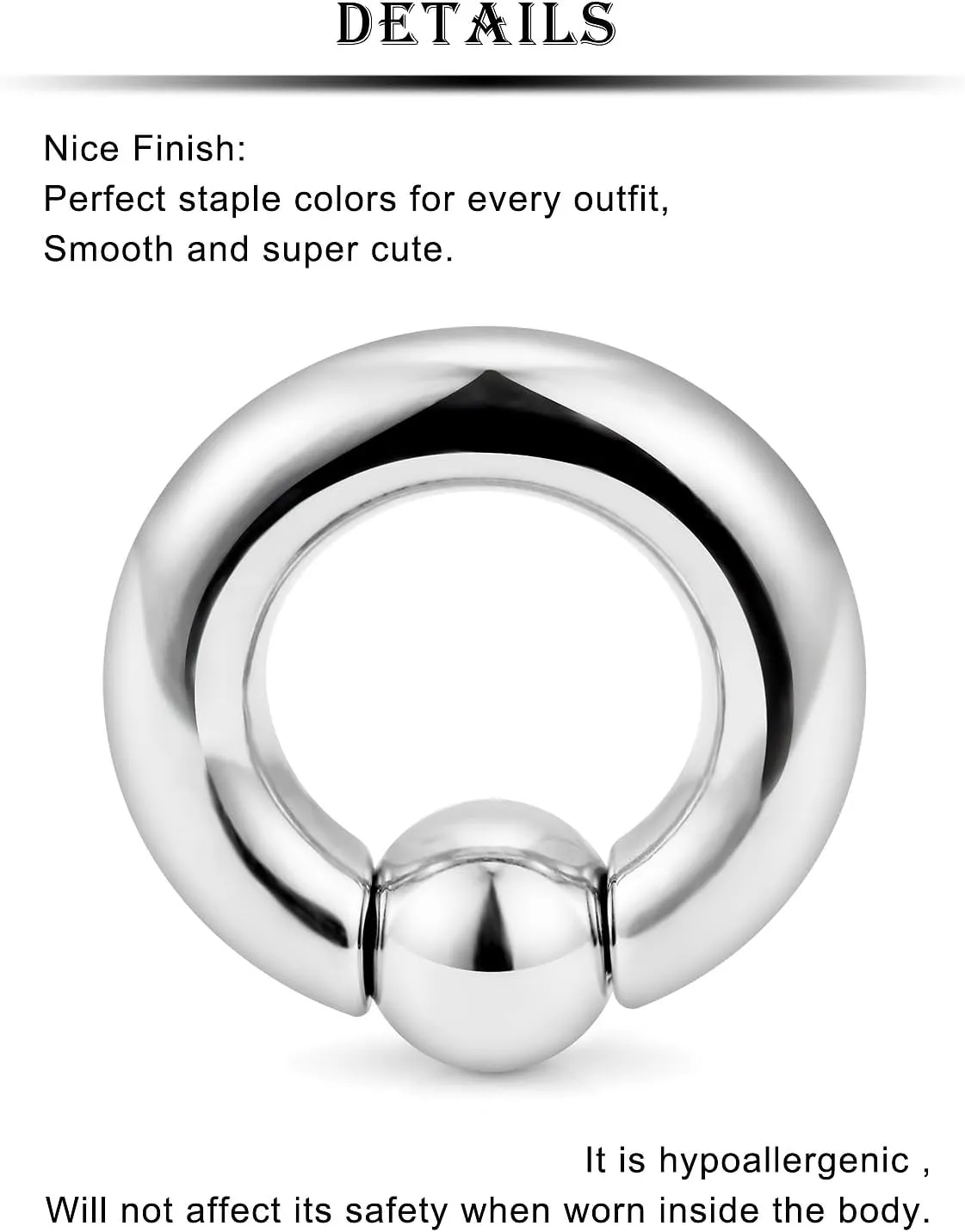 Kridzisw 8G 6G 4G 2G Titanium Septum Ring Gauges Earring Stretching kit Hypoallergenic Lobe Hoop Earring Medical Implant Grade Large Septum Nose Ring Piercing Jewelry for Women Men