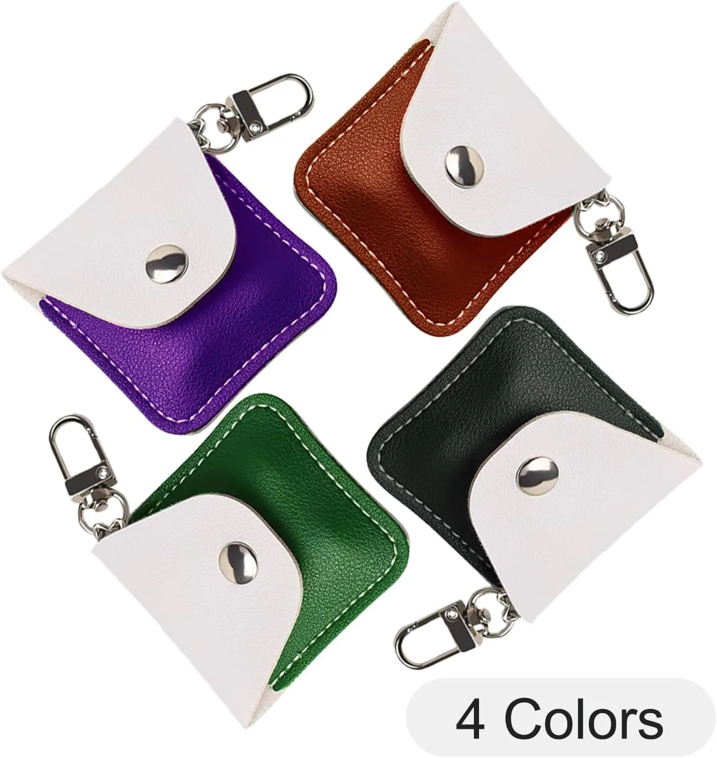 Leather Ring Holder Keychain for Gym, Portable Jewelry Travel Ring Keeper Case for Wedding ring and Necklaces