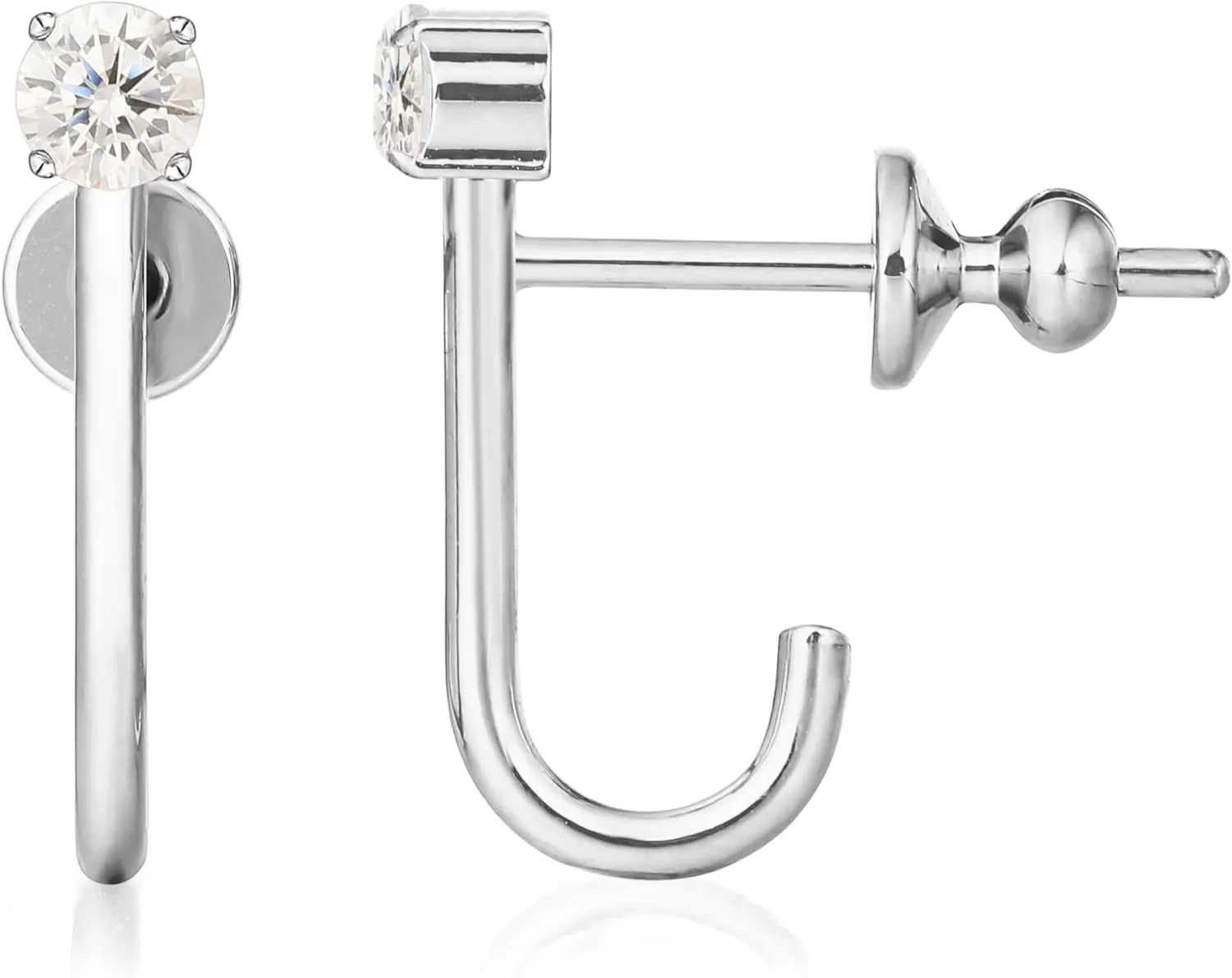 Limerencia F136 Hypoallergenic Pure Titanium Earrings for Women, G23 Implant Grade 5A Cubic Zirconia Open Hoops, Cartilage Stud Earrings Trendy Jewelry for Sensitive Ears