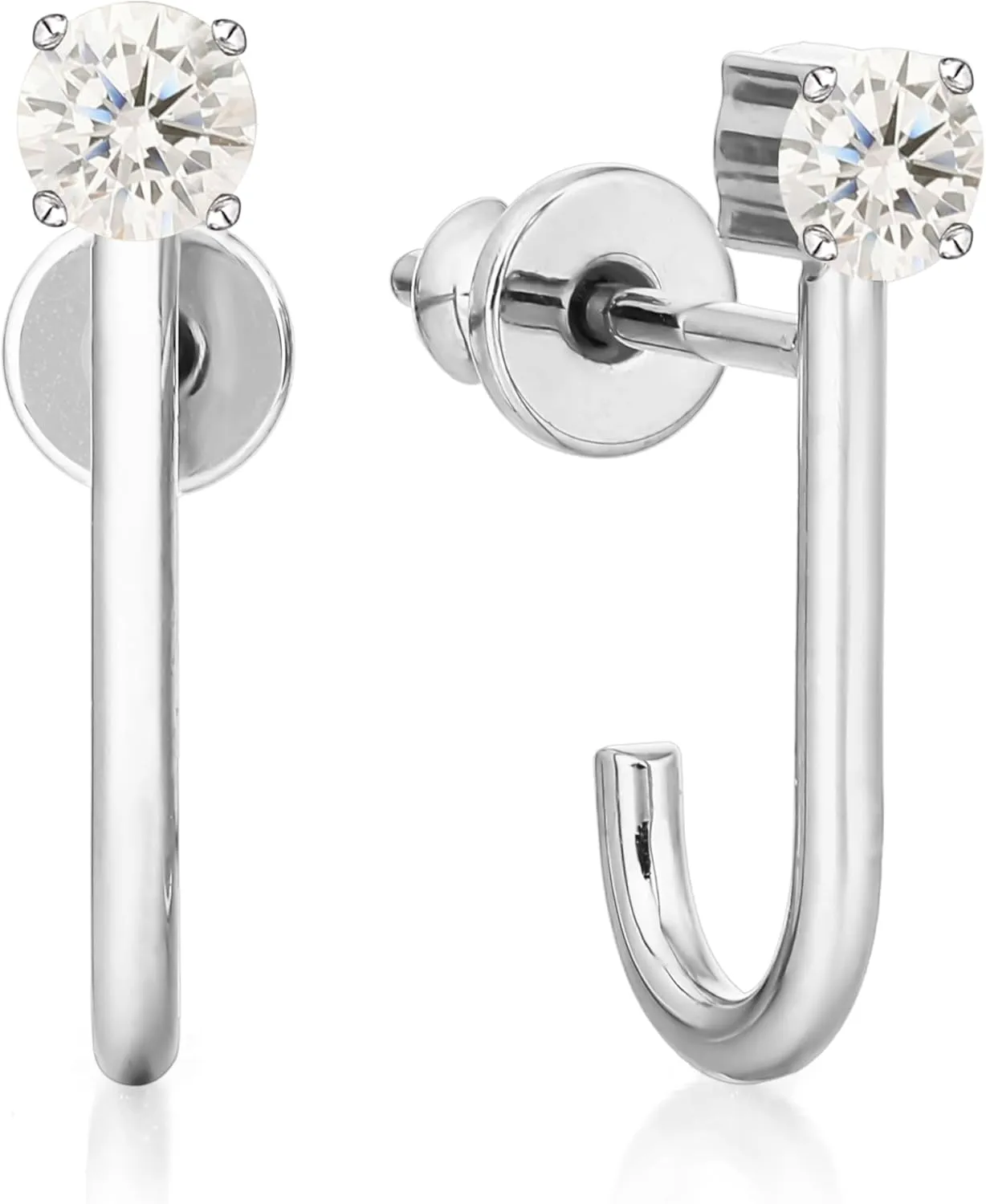 Limerencia F136 Hypoallergenic Pure Titanium Earrings for Women, G23 Implant Grade 5A Cubic Zirconia Open Hoops, Cartilage Stud Earrings Trendy Jewelry for Sensitive Ears