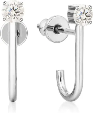Limerencia F136 Hypoallergenic Pure Titanium Earrings for Women, G23 Implant Grade 5A Cubic Zirconia Open Hoops, Cartilage Stud Earrings Trendy Jewelry for Sensitive Ears