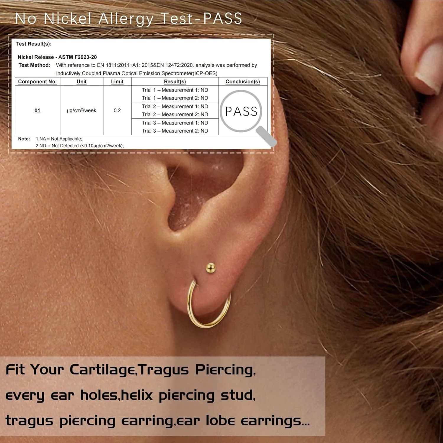 LOLIAS 15 Pairs Tiny Surgical Steel Gold Stud Earrings, Comfortable Screw Back Flat Back Earrings with CZ Dot Ball Stones, 2mm, 20G