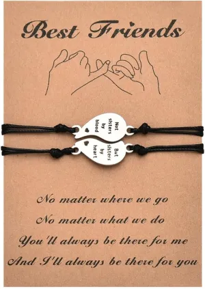Long Distance Friendship Gifts for Women Best Friend Bracelets for 2/3 Heart Bracelet Gifts for Female Bestie Soul Sister