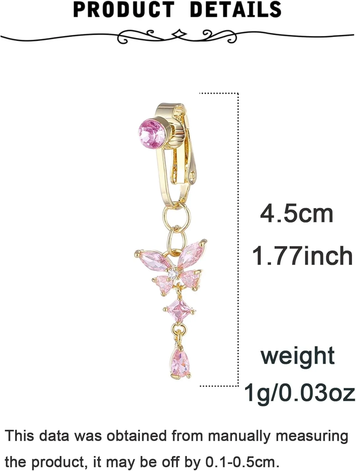 Longita Fake Belly Ring - Clip-on Button Rings, Piercing and Earrings