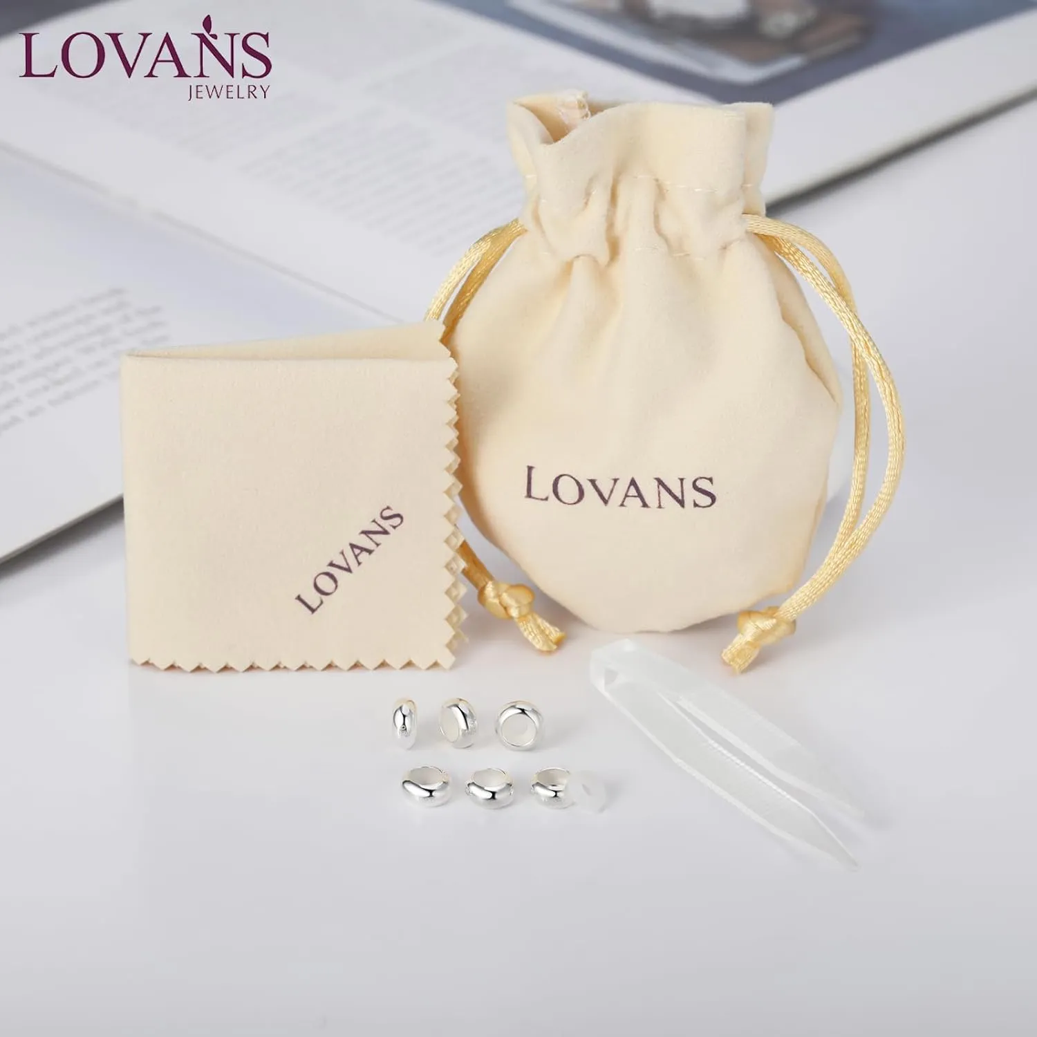 Lovans 925 Sterling Silver Spacer Beads for European Charms Bracelet Charms fit DIY Snake Charm Bracelet Charm Spacer Stopper for Women with Gift Bag