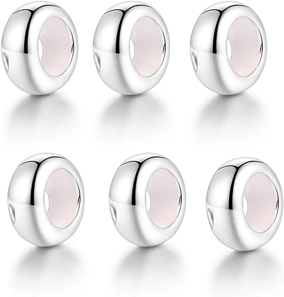 Lovans 925 Sterling Silver Spacer Beads for European Charms Bracelet Charms fit DIY Snake Charm Bracelet Charm Spacer Stopper for Women with Gift Bag