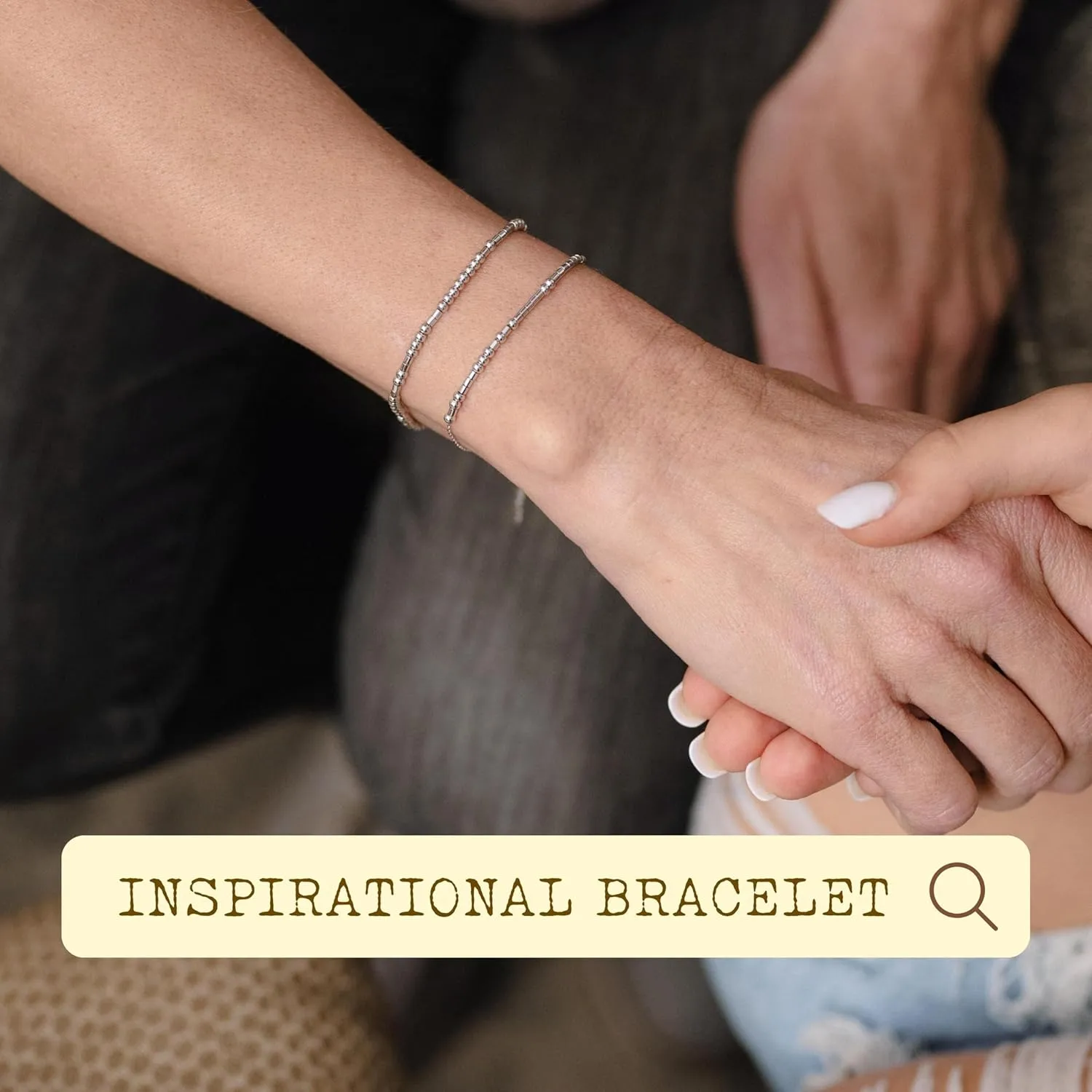 Loved Creations Morse Code Bracelets, Strength Inspirational Morris Code Bracelet for Women, 925 Sterling Silver Blessed Jewelry Gifts for Women Men