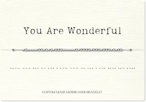 Loved Creations Morse Code Bracelets, Strength Inspirational Morris Code Bracelet for Women, 925 Sterling Silver Blessed Jewelry Gifts for Women Men