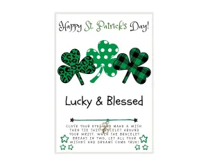 Lucky and Blessed St. Patrick's Day Wish, Wish Bracelet, Holiday Party Favor, Thank You, St. Patrick's Day WIsh Bracelet, Co-Worker Gift, Friendship Wish Bracelet